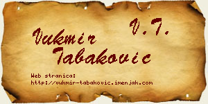 Vukmir Tabaković vizit kartica
